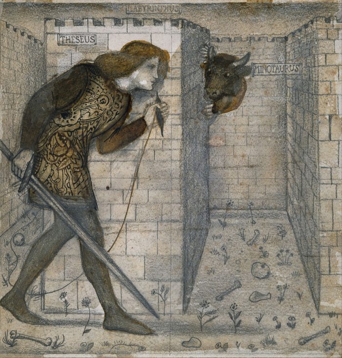 Theseus and the Minotaur in the Labyrinth. Edward Burne-Jones.